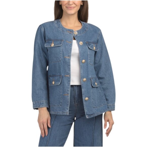 Blank NYC Jackets & Blazers - BLANK NYC Collarless Denim Jacket